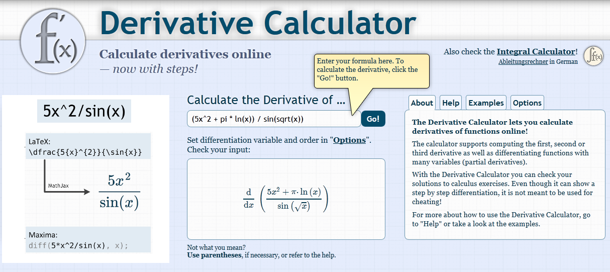 derivate calculator1